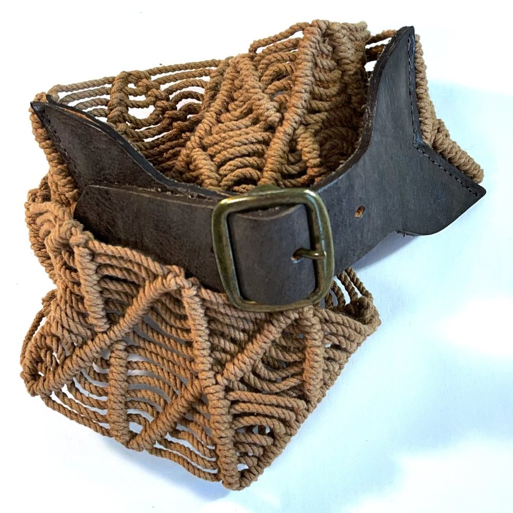 HAROLD'S MACRAME WOVEN BRAIDED LEATHER BELT